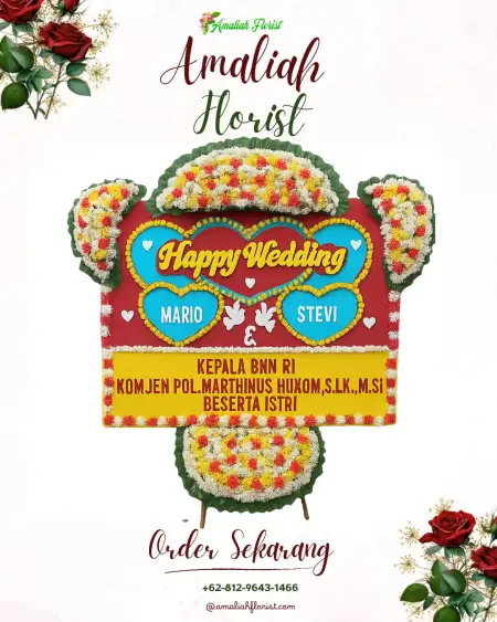 Papan Bunga Pernikahan Sumber Canting